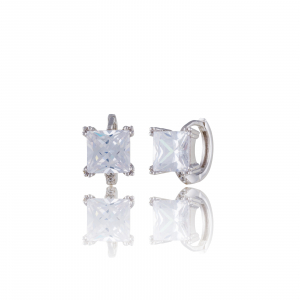 Cercei din argint 925 rodiat , Piatra: zirconia fatetata si cubic zirconia, Culoare : transparenta , Sonis Silver [0]