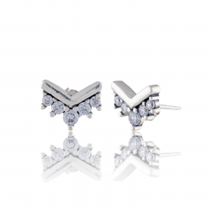 Produse - Cercei din argint 925 rodiat , Piatra: cubic zirconia, Culoare : transparenta ,