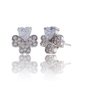 Produse - Cercei din argint 925, Piatra: zirconia fatetata si cubic zirconia, Culoare : transparenta ,