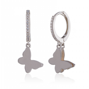Cercei lungi - Cercei din argint 925 rodiat , Piatra : cubic zirconia , Culoare : transparenta , Sonis Silver