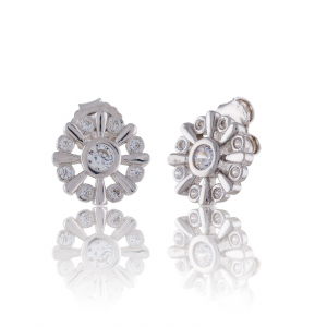 Produse - Cercei din argint 925 rodiata , Piatra: zirconia fatetata,Culoare: transparenta ,Sonis Silver