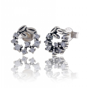 Cercei din argint 925, Piatra: cubic zirconia, Culoare: transparenta , [0]