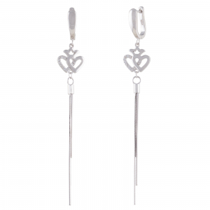 CERCEI - Cercei din argint 925 rodiat, Piatra: cubic zirconia, Culoare: alb, Sonis Silver