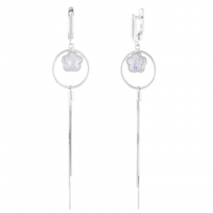 Produse - Cercei din argint 925 rodiat , Piatra: zirconia fatetata, Culoare: alb, Sonis Silver
