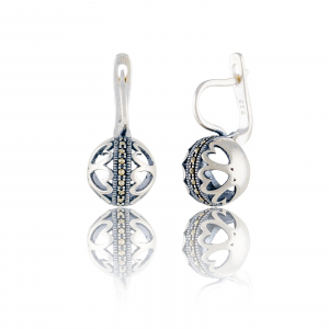 Produse - Cercei din argint 925,  Piatra: marcasite,  Sonis Silver