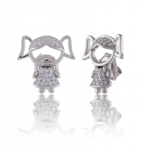 Produse - Cercei din argint 925, Piatra: cubic zirconia, Culoare: transparenta , Sonis Silver