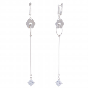 Produse - Cercei din argint 925 rodiat , Piatra: zirconia fatetata, Culoare: alb, Sonis Silver