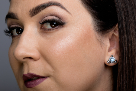 Cercei din argint 925, Tip inchidere: surub, Piatra: zirconia fatetata si cubic zirconia, Culoare: albastru si transparent, Sonis Silver [2]