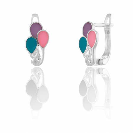 Cercei - COPII - Cercei din argint 925, pentru copii , Piatra: email, Culoare: multicolor, Sonis Silver