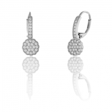 Cercei clasici - Cercei din argint 925 rodiat , Piatra: cubic zirconia, Culoare: transparenta , Sonis Silver