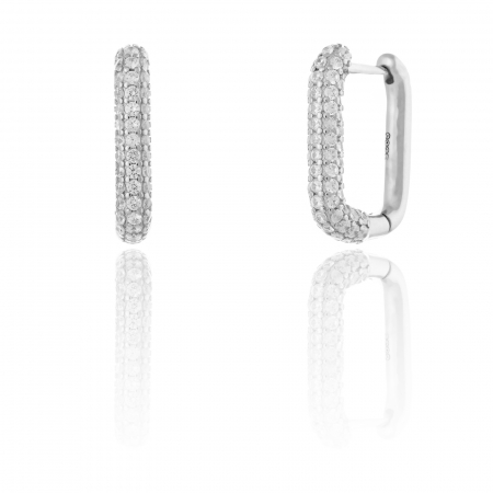 Cercei clasici - Cercei din argint 925 rodiat , Piatra: cubic zirconia, Culoare: transparenta , Sonis Silver