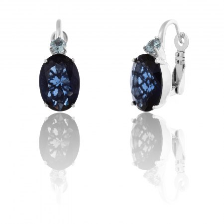 Cercei clasici - Cercei din argint 925, Piatra: zirconia fatetata, Culoare: albastru inchis si albastru deschis, Sonis Silver