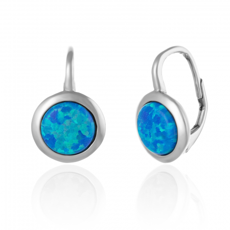Cercei clasici - Cercei din argint 925 ,Piatra: opal de laborator, Culoare: albastru , Sonis Silver