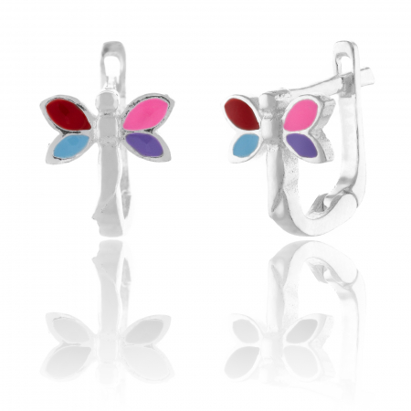 Cercei - COPII - Cercei din argint 925,  pentru copii , Piatra: email, Culoare: multicolor ,Tip inchidere: latch back (frantuzeasca), Sonis Silver