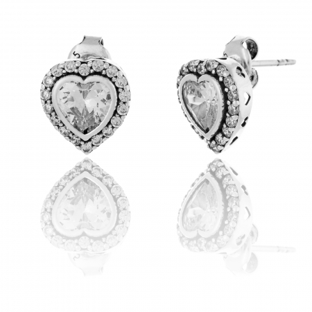 CERCEI - Cercei din argint 925 rodiat , Piatra: zirconia fatetata, Culoare : transparenta , Sonis Silver