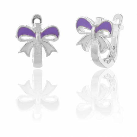 Produse - Cercei din argint 925, pentru copii ,  Piatra: email,Culoare : mov  ,Sonis Silver