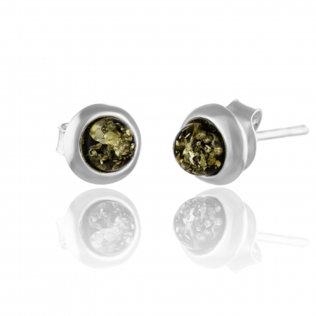 Produse - Cercei din argint 925, Piatra: chihlimbar natural, Culoare: verde, Sonis Silver