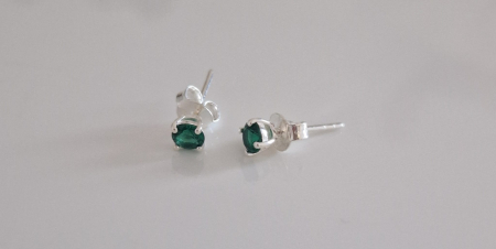 Produse - Cercei din argint 925, Piatra: zirconia fatetata, Culoare: verde,