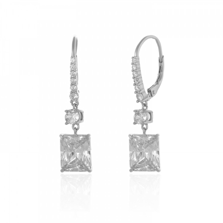 Cercei lungi - Cercei din argint 925 rodiat, Piatra: zirconia fatetata si cubic zirconia, Culoare: transparent , Sonis Silver