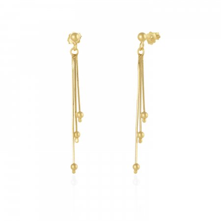 Cercei lungi - Cercei din argint 925 , placat cu aur de 14 kt, Sonis Silver