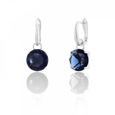 Cercei lungi - Cercei din argint 925 rodiat , Piatra : zirconia fatetata , Culoare : albastru , Sonis Silver