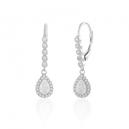 Cercei lungi - Cercei din argint 925 rodiat, Piatra: zirconia fatetata si cubic zirconia , Culoare: transparenta Sonis Silver