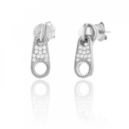 Cercei lungi - Cercei din argint 925 rodiat ,Piatra : cubic zirconia , Culoare : transparenta , Sonis Silver
