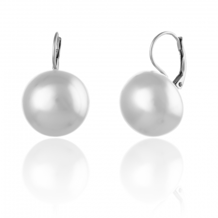 Produse - Cercei din argint 925 rodiat ,Piatra : perla de laborator , Culoare : alb, Sonis Silver