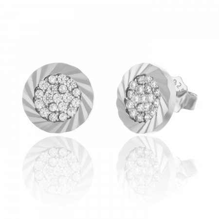 Produse - Cercei din argint 925 rodiat ,Piatra : cubic zirconia , Culoare : transparenta , Sonis Silver