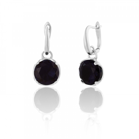 Cercei lungi - Cercei din argint 925 rodiat ,Piatra : zirconia fatetata , Culoare : albastru , Sonis Silver