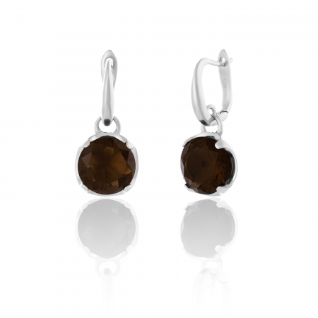 Cercei lungi - Cercei din argint 925 rodiat ,Piatra : zirconia fatata , Culoare : maro inchis , Sonis Silver