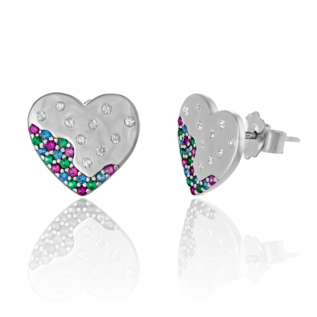 CERCEI - Cercei din argint 925 rodiat , Piatra : cubic zirconia ,Culoare : multicolor ,