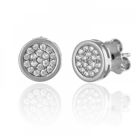 CERCEI - Cercei din argint 925 rodiat, Piatra : cubic zirconia, Culoare: transparenta,