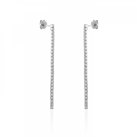 CERCEI - Cercei din argint 925 rodiat , Piatra : cubic zirconia, Culoare : transparenta,