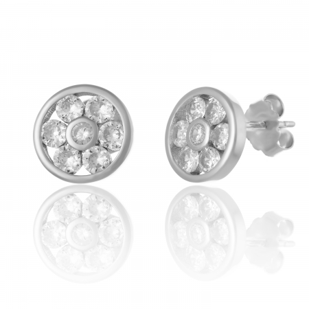 Produse - Cercei din argint 925 rodiat, Piatra: cubic zirconia, Culoare: transparenta, Sonis Silver