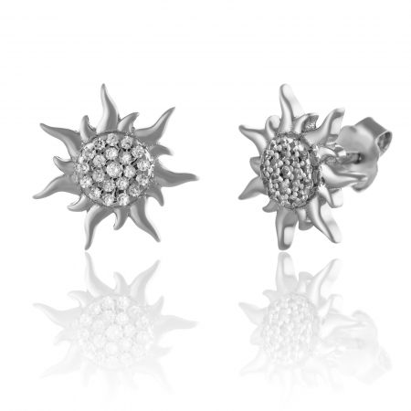 Produse - Cercei din argint 925 rodiat, Piatra: cubic zirconia, Culoare: transparent, Sonis Silver