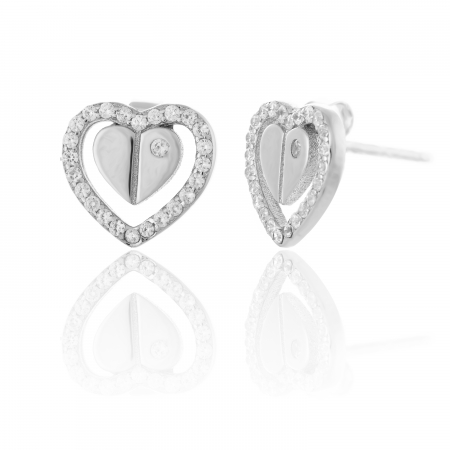CERCEI - Cercei din argint 925 rodiat, Piatra: cubic zirconia, Culoare: transparenta, Sonis Silver