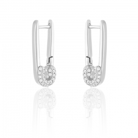 Cercei fashion - Cercei din argint 925 rodiat, Piatra: cubic zirconia, Culoare: transparenta, Sonis Silver