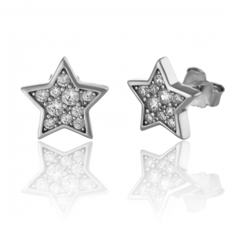 Produse - Cercei din argint 925 rodiat, Piatra: cubic zirconia, Culoare: transparenta, Sonis Silver