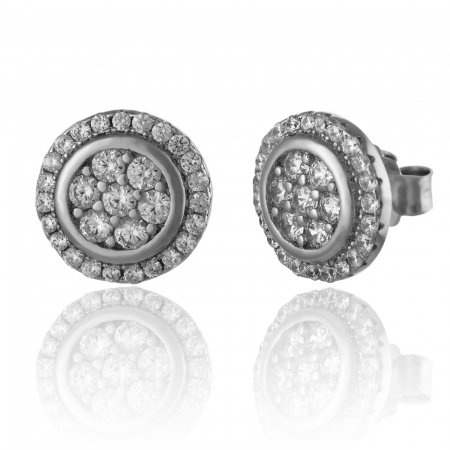 Produse - Cercei din argint 925,rodiat, Piatra: cubic zirconia, Culoare: transparenta, Sonis Silver
