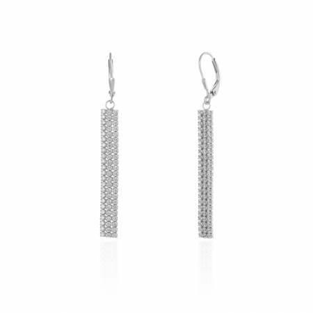 CERCEI - Cercei din argint 925 rodiat, Piatra : cubic zirconia , Culoare : transparenta ,