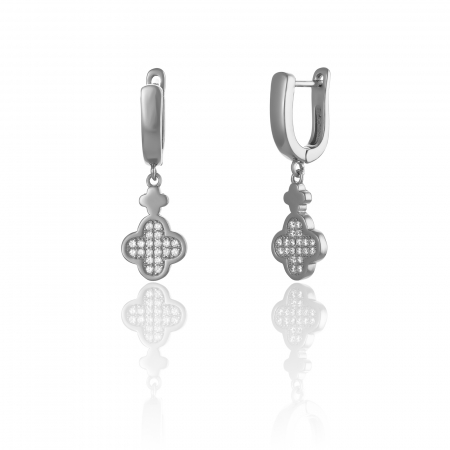Cercei lungi - Cercei din argint 925 rodiat, Piatra: cubic zirconia, Culoare: transparent, Sonis Silver