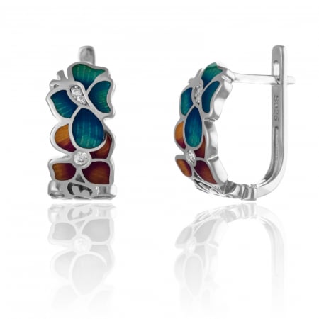 Produse - Cercei din argint 925 rodiat, Piatra: cubic zirconia si email, Culoare: multicolor, Sonis Silver