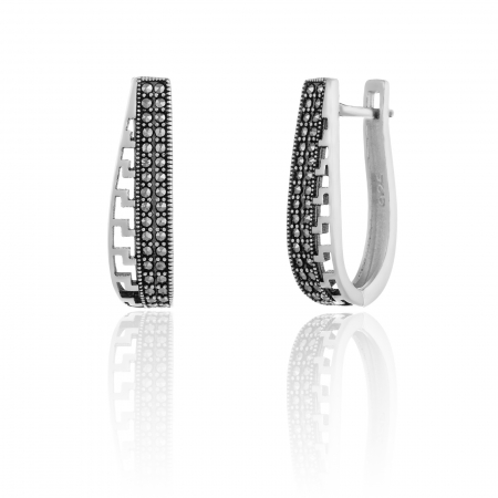 Cercei clasici - Cercei din argint 925, Piatra: marcasite,