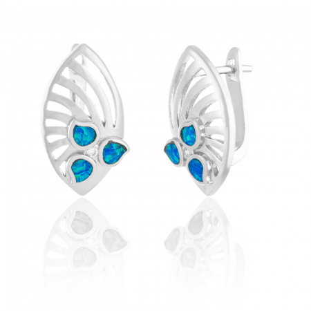 Cercei clasici - Cercei din argint 925 rodiat, Piatra: opal de laborator, Culoare:albastru, Sonis Silver