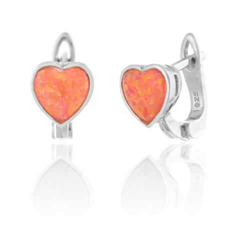 Cercei clasici - Cercei din argint 925 , Piatra: opal japonez , Culoare: roz, Sonis Silver