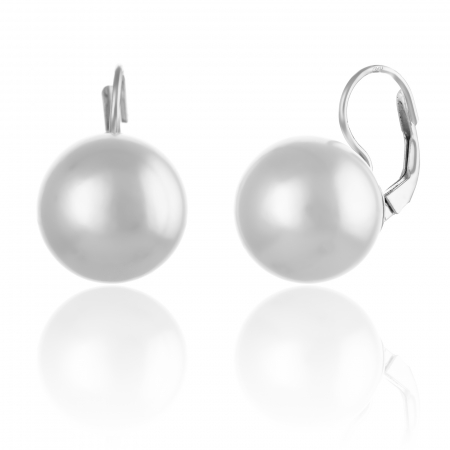 Produse - Cercei din argint 925 rodiat, Piatra: perla de laborator, Culoare: alb, Sonis Silver