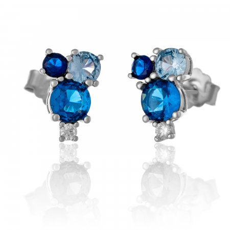 CERCEI - Cercei din argint 925 rodiat, Piatra: zirconia fatetata, Culoare: multicolor,
