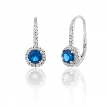Produse - Cercei din argint 925 rodiat, Piatra: zirconia fatetata si cubic zirconia, Culoare:  albastru, transparent