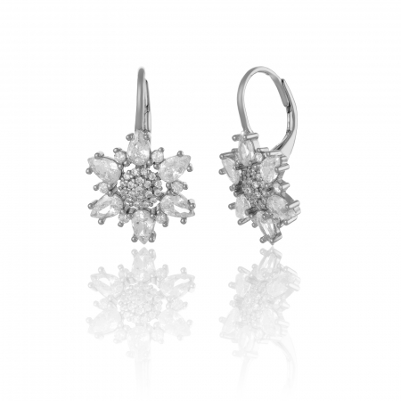 Produse - Cercei din argint 925 rodiat, Piatra: zirconia fatetata si cubic zirconia, Culoare: transparent, Sonis Silver